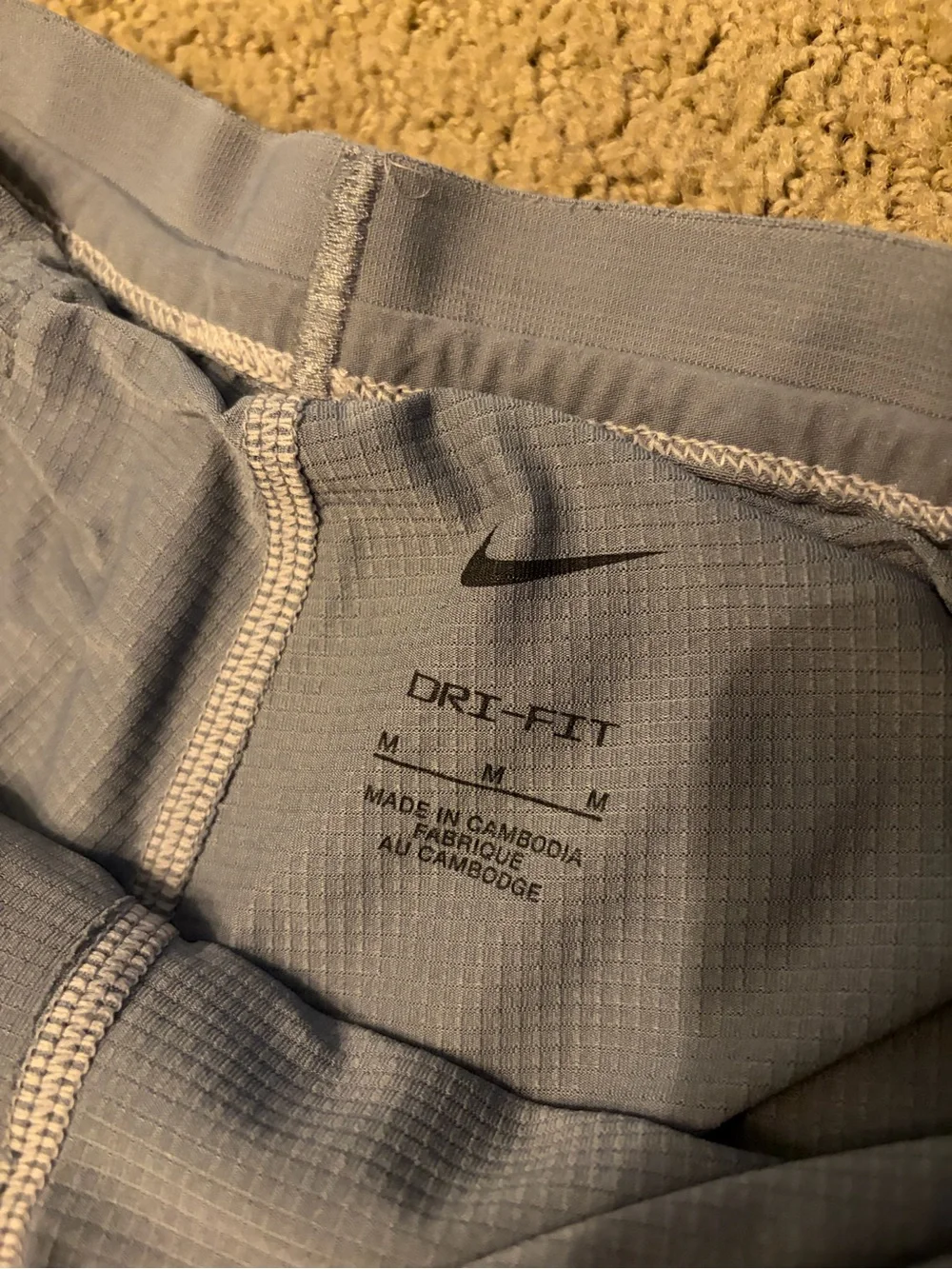Nike Grey Athletic Shorts with Black Drawstring